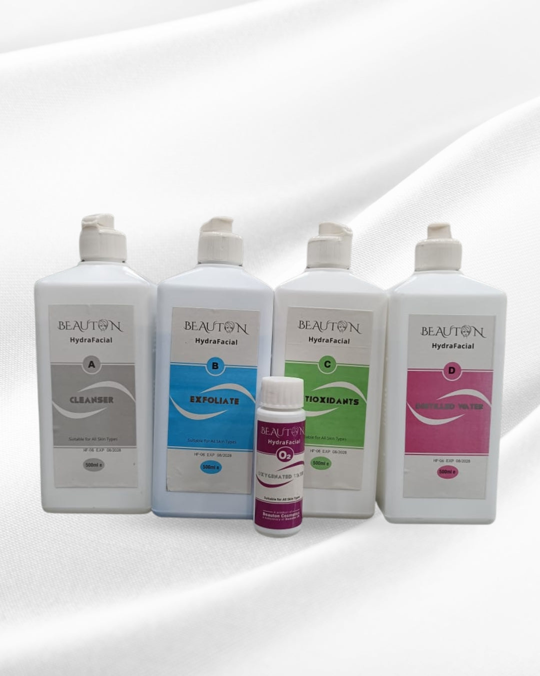 Set of Beauton facial care products on a white background