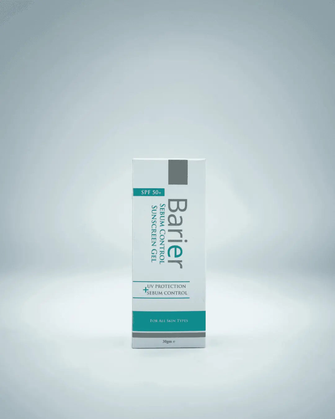 Barier Sunscreen Gel SPF 50+ tube, a lightweight, non-greasy matte sunscreen for daily UVA/UVB protection.