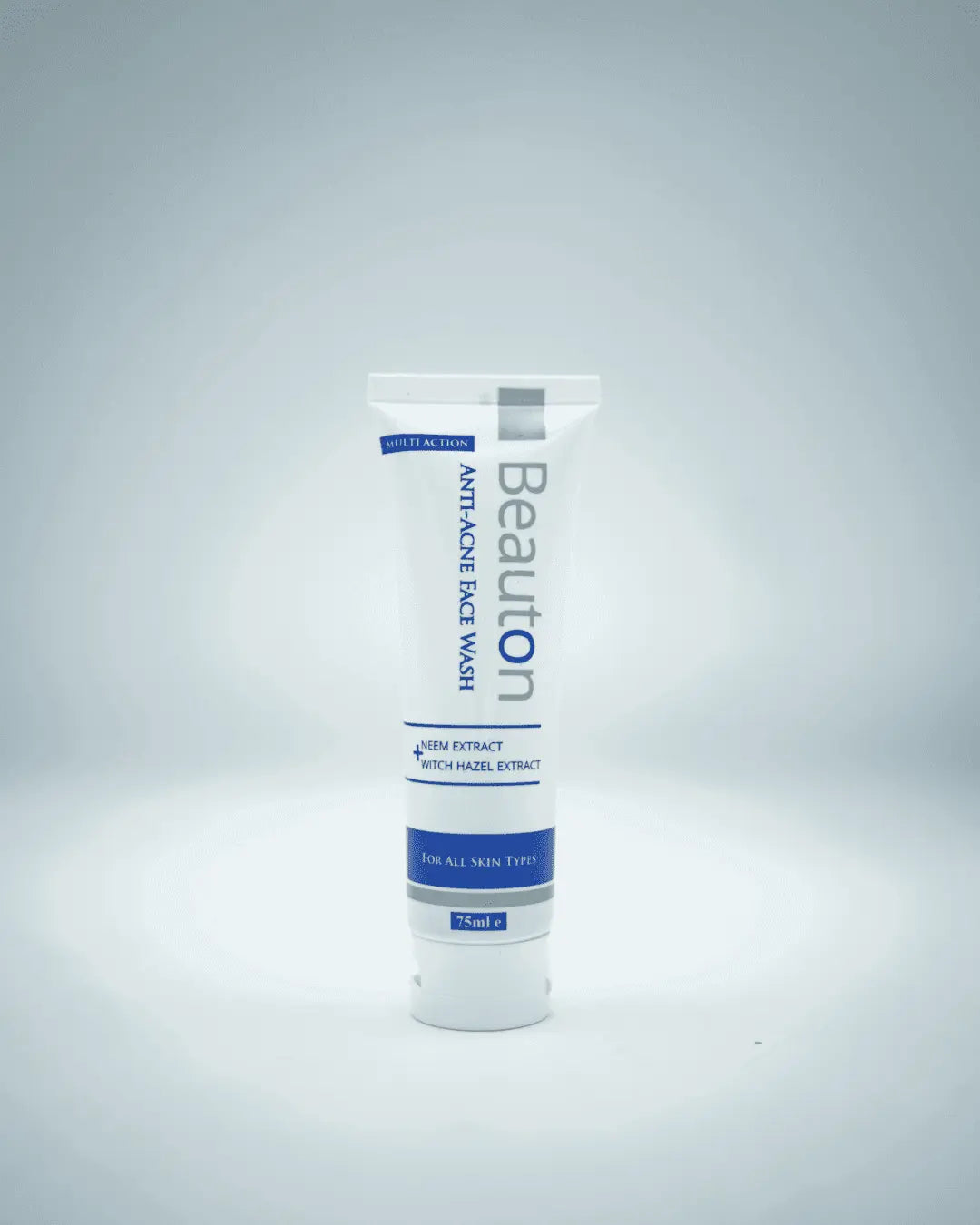 Close-up of Beauton Anti-Acne Facewash lathering on skin, effectively removing excess oil and unclogging pores for oily, acne-prone skin.