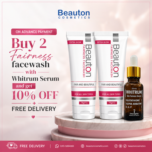 2 Fairness Facewash+ 1 Whitrum Serum