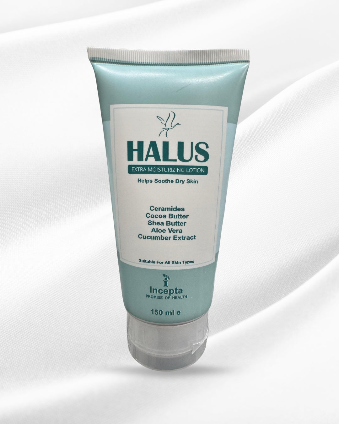 HALUS Extra Moisturizing Lotion tube on a white background