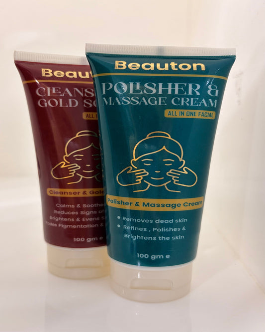 Two tubes of Beauton skincare products on a white background