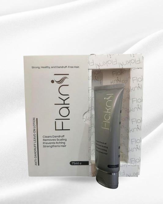 Flacknil hair care product with packaging on a white background