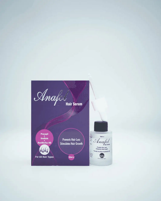 Person with hair showing restored vitality, enhanced density, and boosted shine after consistent use of Anafol Hair Serum.