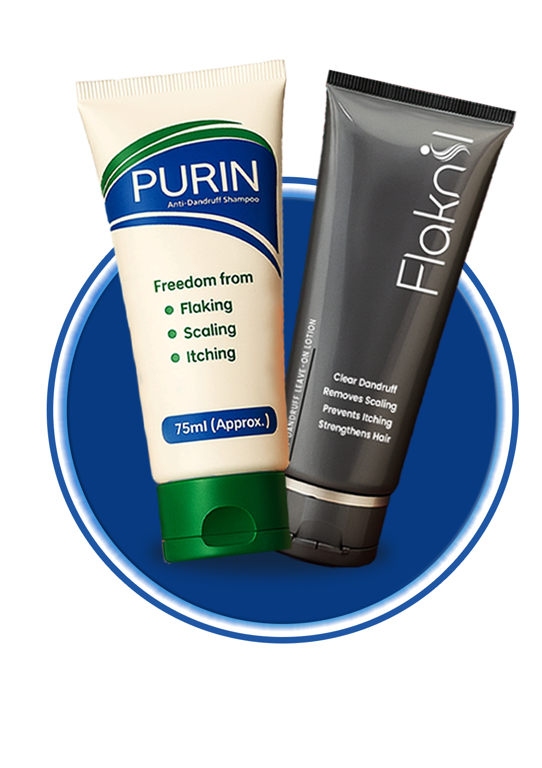 Beauton Cosmetics anti-dandruff combo with shampoo and treatment bottles, designed to combat dandruff and soothe the scalp.