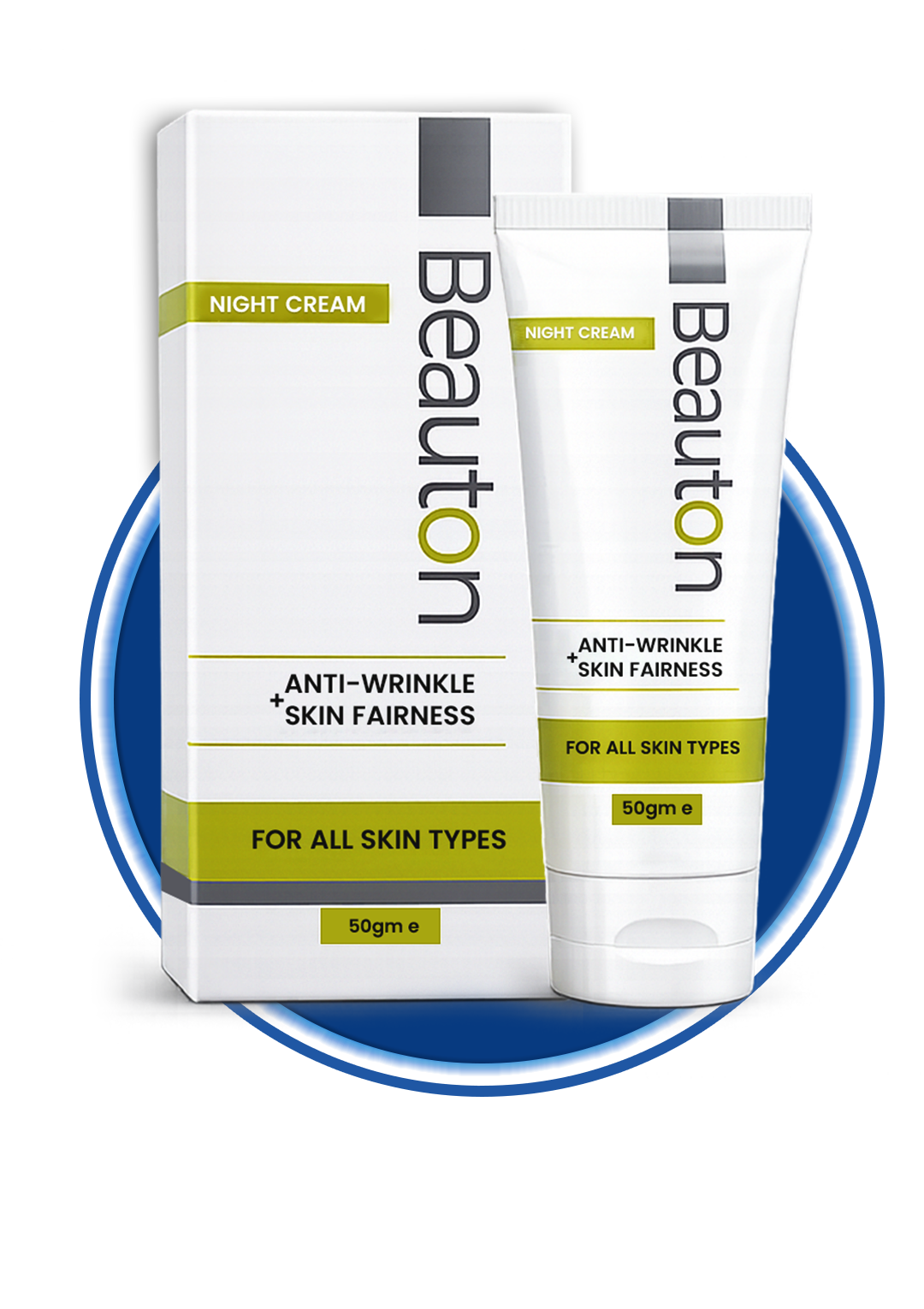 Incepta Pharma Beauton Night Cream jar with product label, showcasing a skincare cream for anti-wrinkle and rejuvenation.