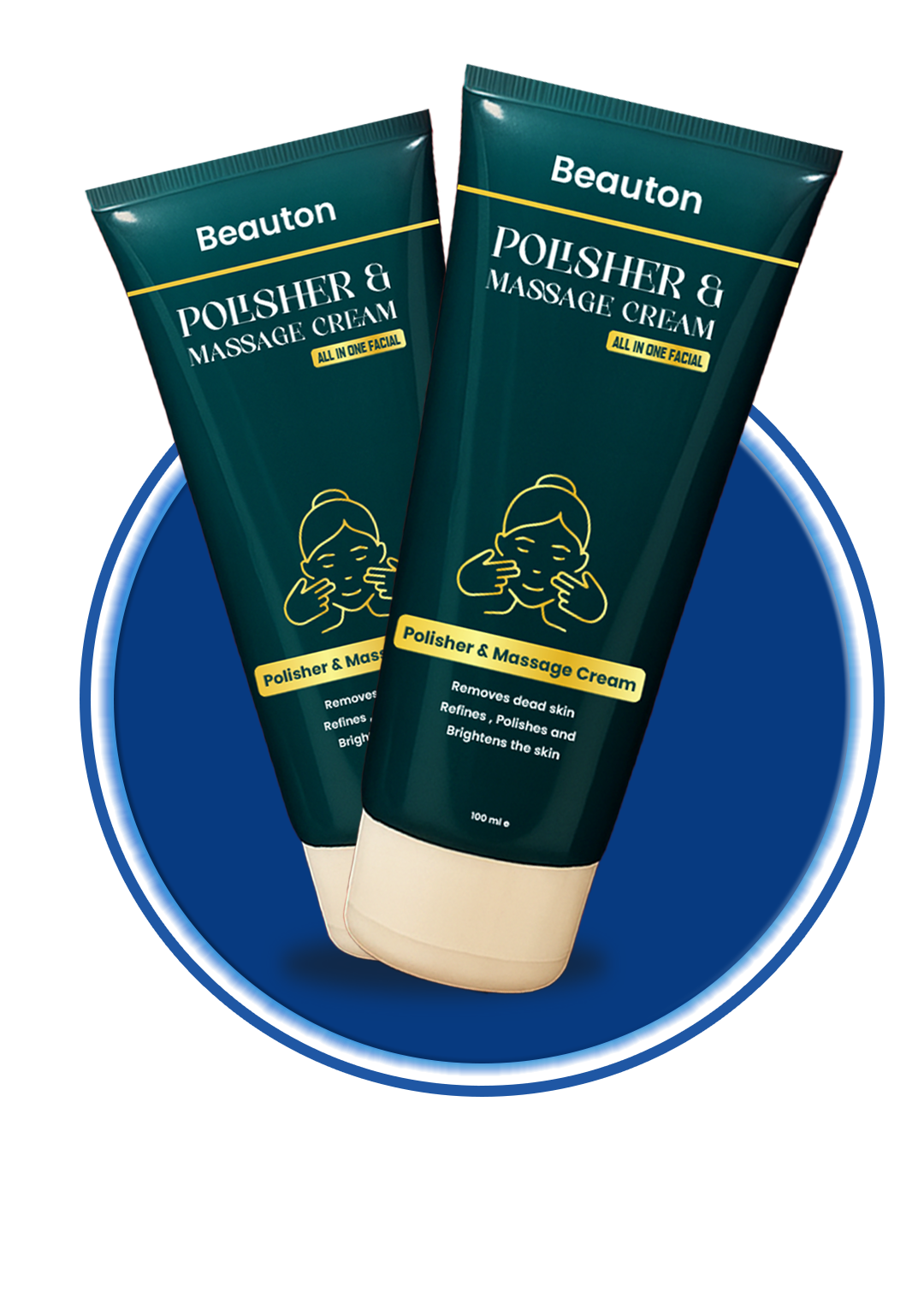 Beauton Polisher and Massage Cream by Beauton Cosmetics, creamy texture with a jar and applicator for skincare.