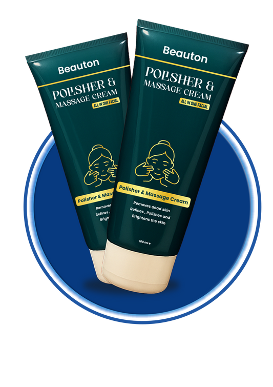 Beauton Polisher and Massage Cream by Beauton Cosmetics, creamy texture with a jar and applicator for skincare.