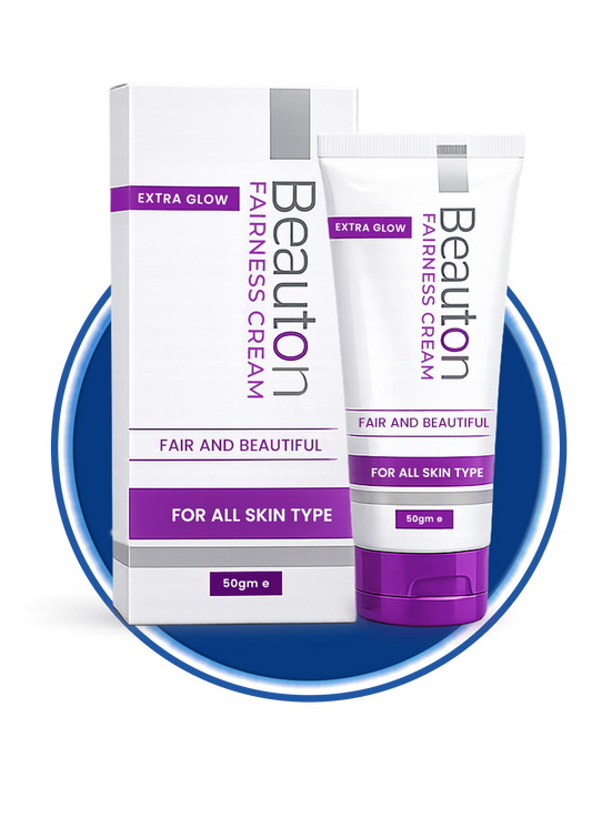 Beauton Fairness Cream by Incepta Pharma, featuring the product packaging with a sleek design and a fairness diamond logo.