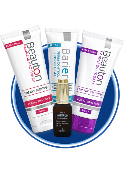 Beauton Cosmetics Fairness Diamond Combo with skincare products in elegant packaging, designed to brighten and enhance skin tone.