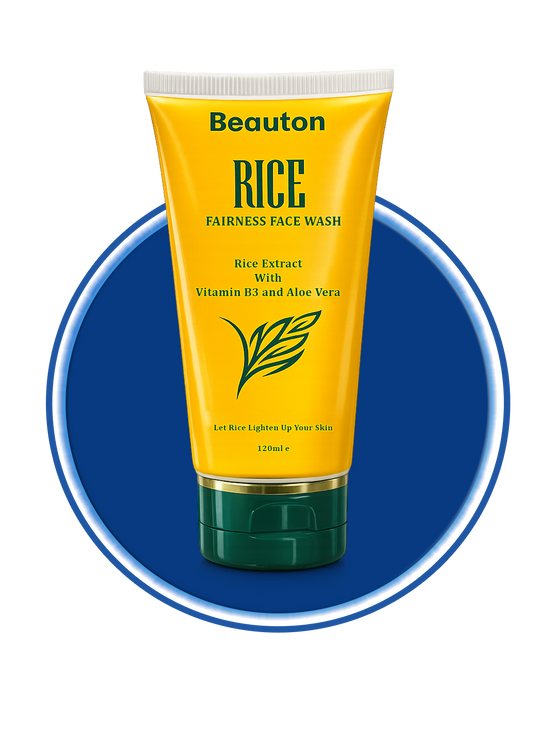 Beauton Rice Fairness Face Wash by Beauton Cosmetics showing the white tube with rice extract label and clean design.