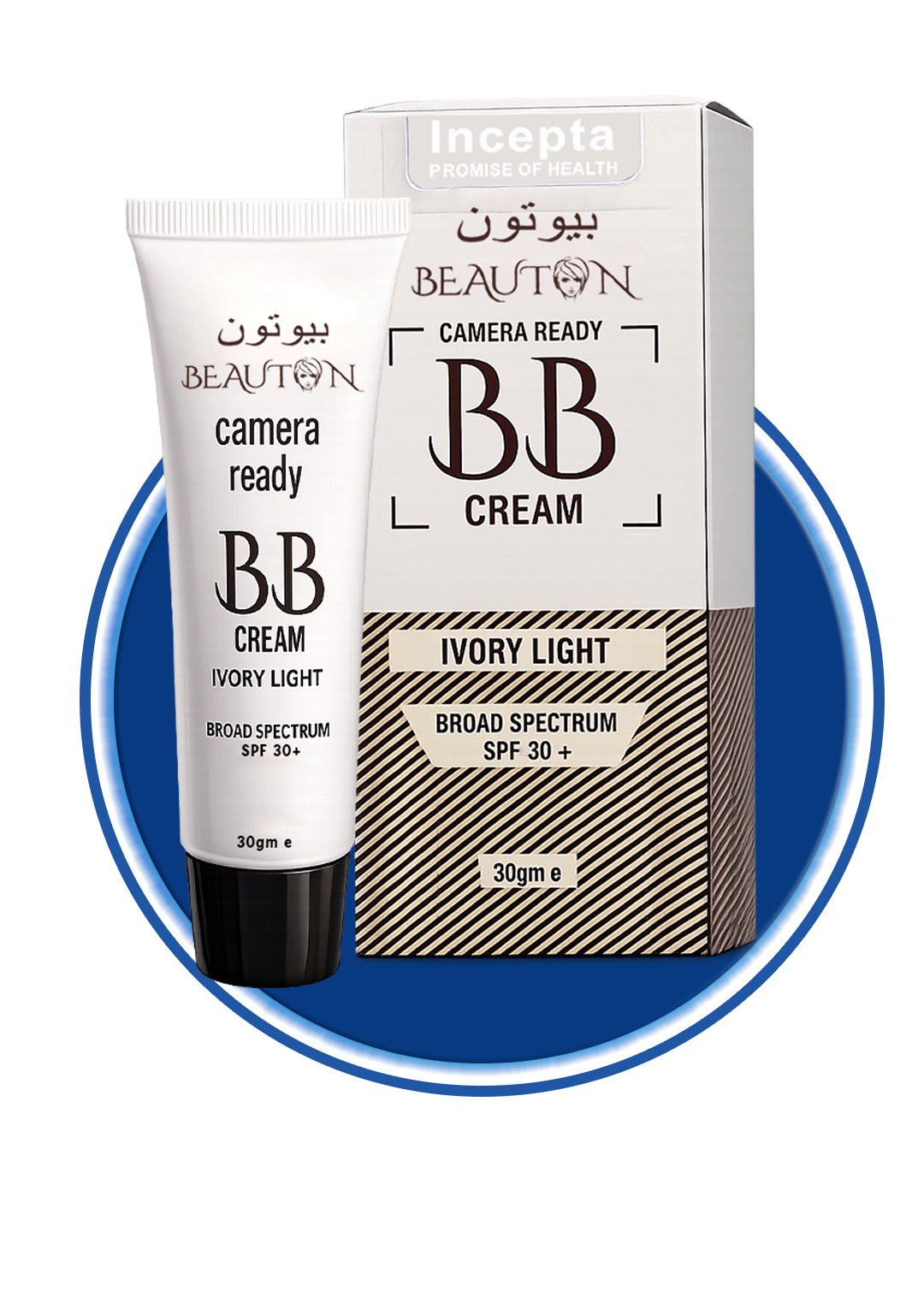 Beautyon BB Cream in Ivory Light shade, showcasing smooth, lightweight formula and natural finish in a sleek tube.