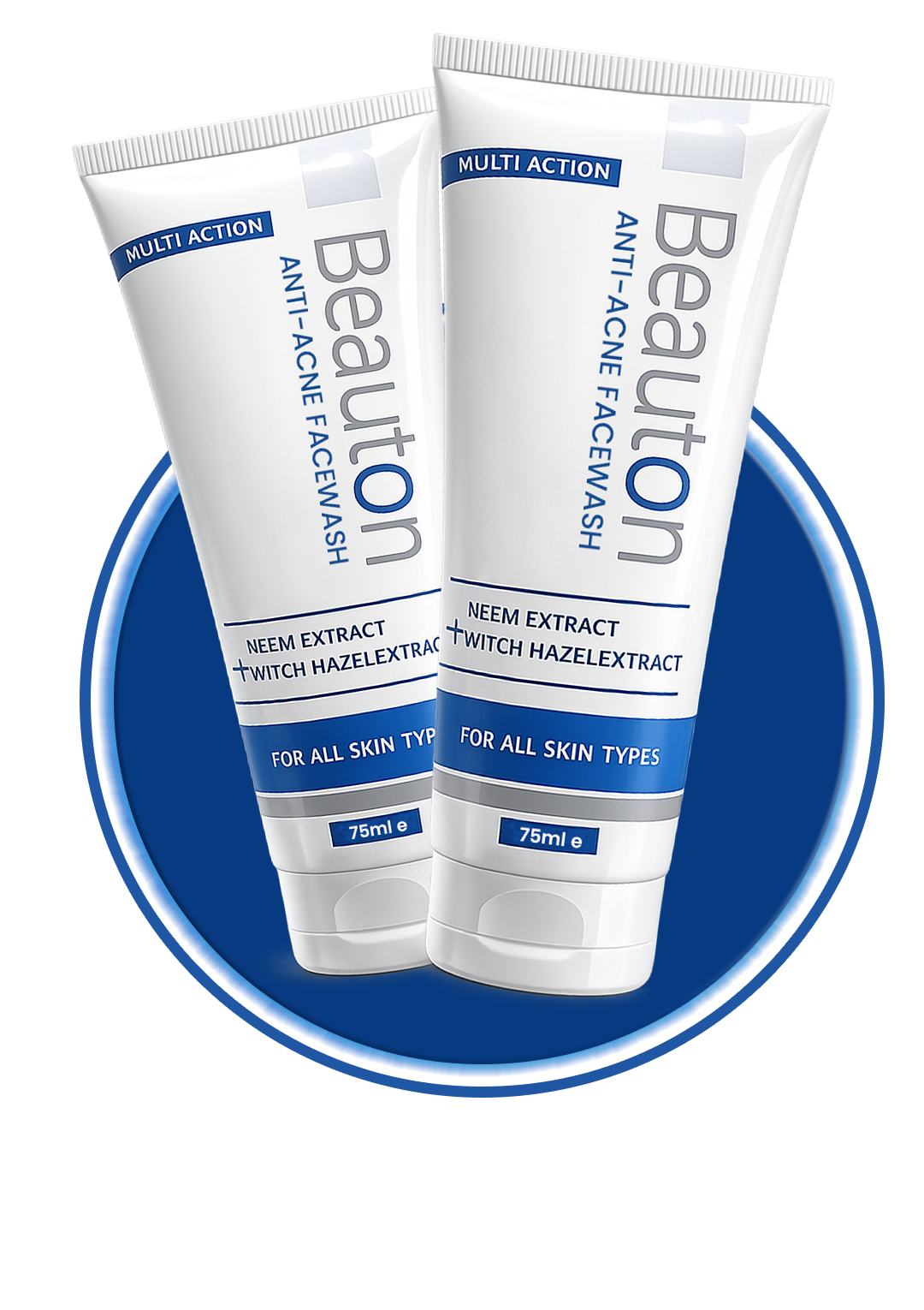 Incepta Pharma Beauton Anti-Acne Facewash in a white bottle with a flip-top cap, designed for clear skin.