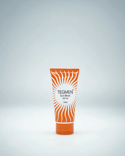 Tegmen Sunblock SPF 60 tube, providing maximum broad-spectrum UVA and UVB protection for all skin types.